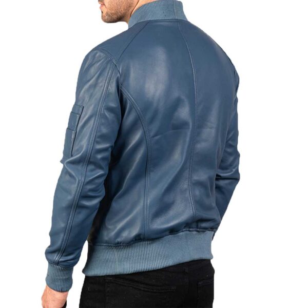 Blue Leather Jacket - Image 5