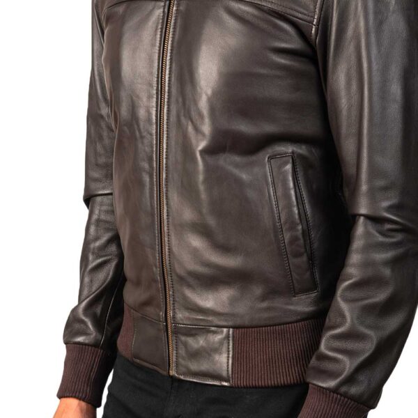 Bomber Leather Jacket - Image 4