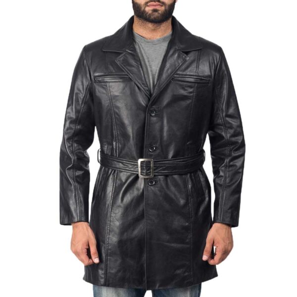 Jordan Black Leather Coat