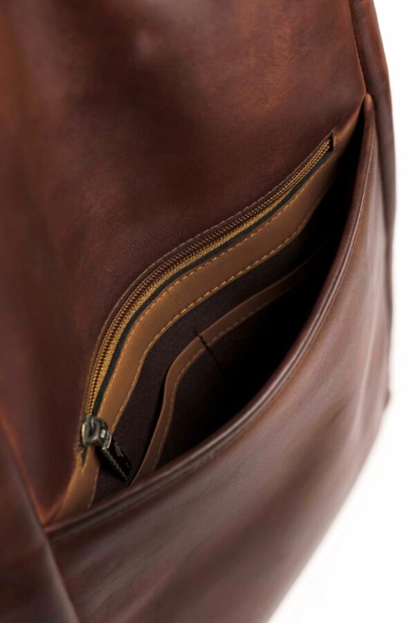 Brown Leather Backpack - Image 8