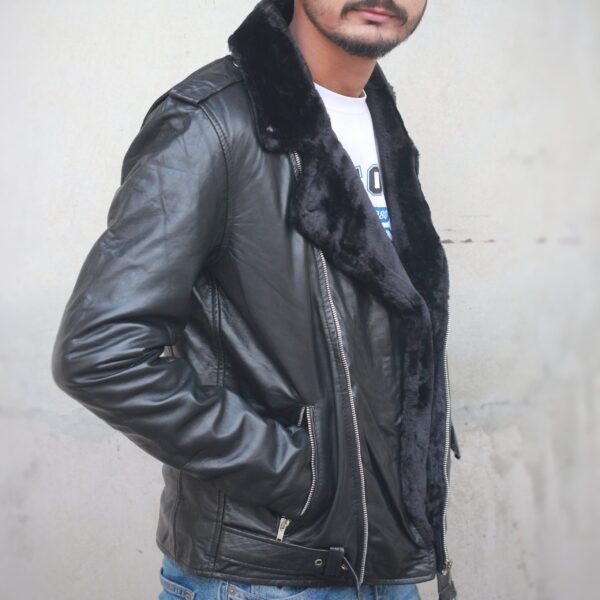 Shearling Biker Jacket - Image 3