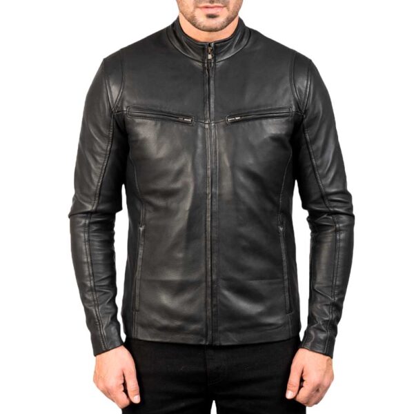 Ionic Black Leather Jacket - Image 3