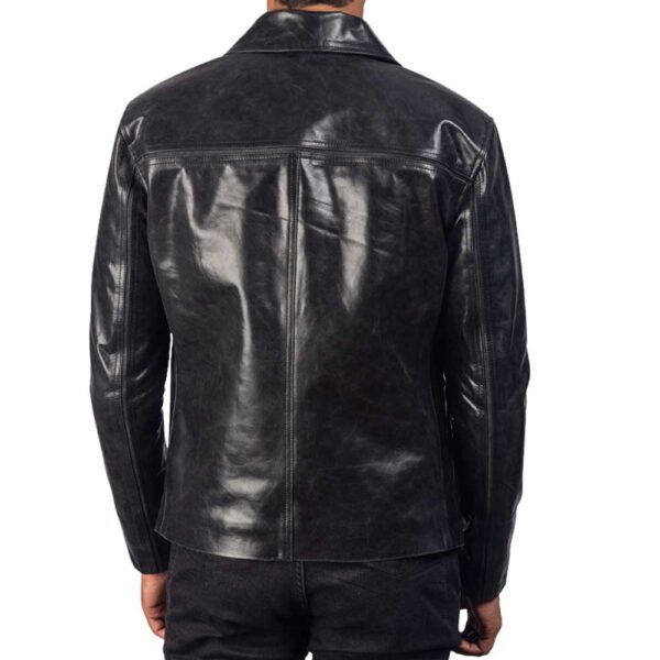 Leather Jacket with Collar - Image 4