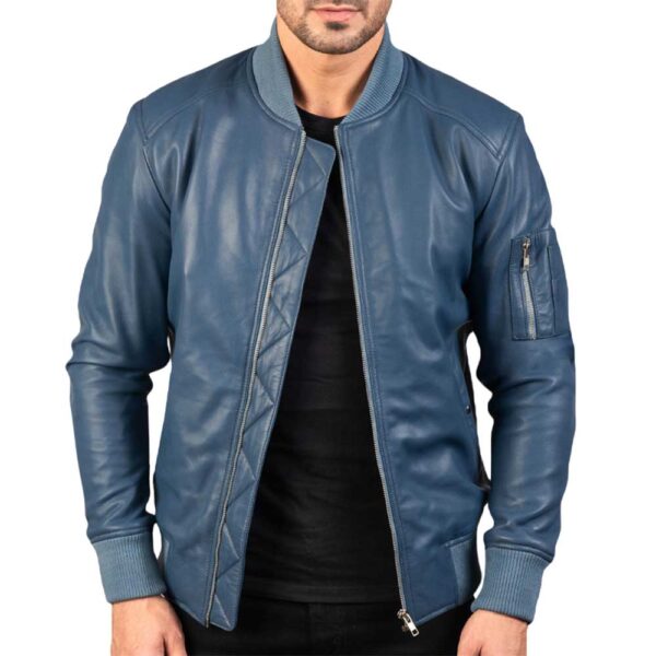 Blue Leather Jacket