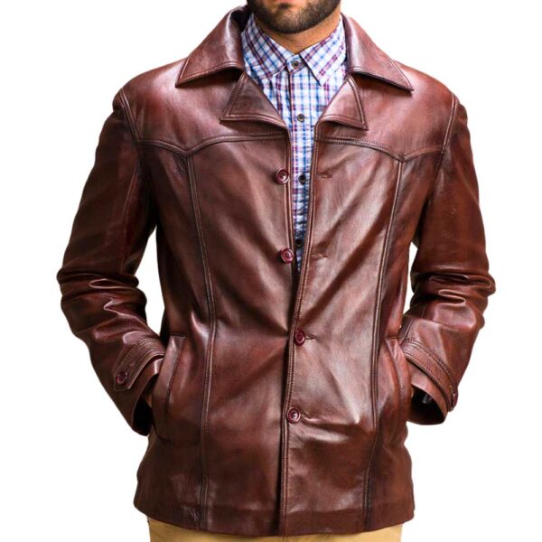 Vintage Leather Coat - Image 2