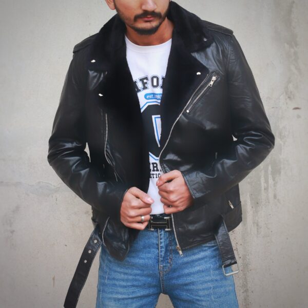 Shearling Biker Jacket - Image 2