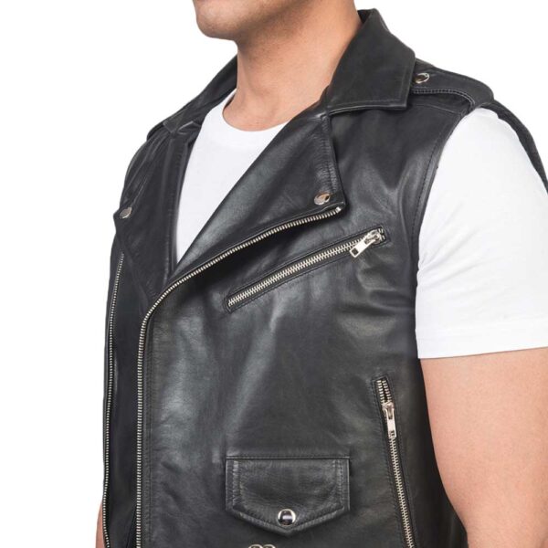 Leather Biker Vest - Image 4