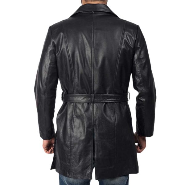 Jordan Black Leather Coat - Image 5