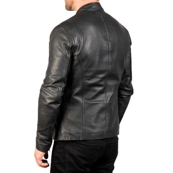 Ionic Black Leather Jacket - Image 4