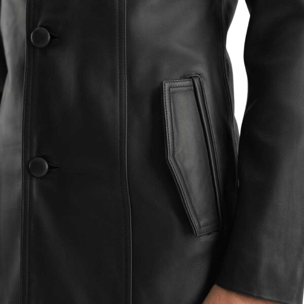 Black Leather Coat - Image 4