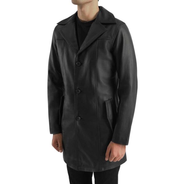 Black Leather Coat - Image 3