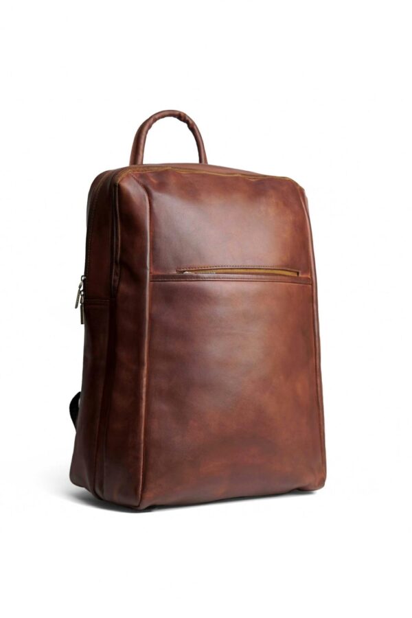 Brown Leather Backpack - Image 2