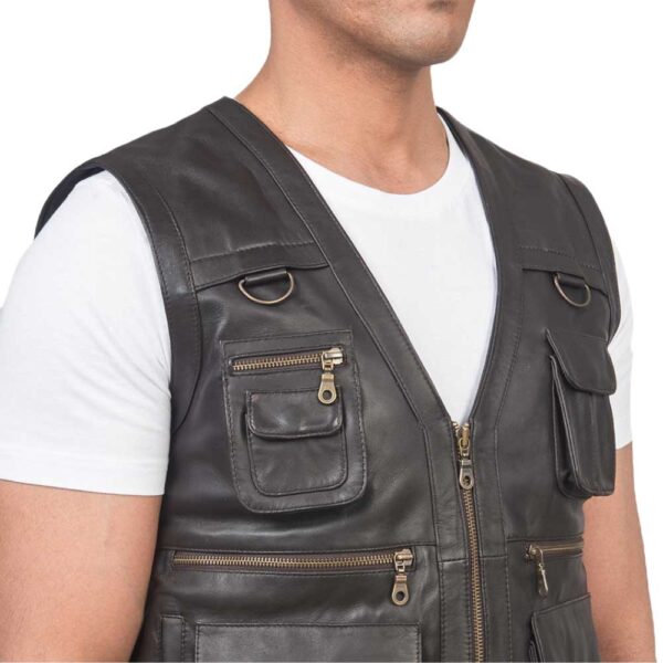 Brown Leather Vest - Image 4