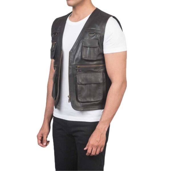 Brown Leather Vest - Image 3