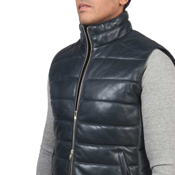 Leather Puffer Vest - Image 5