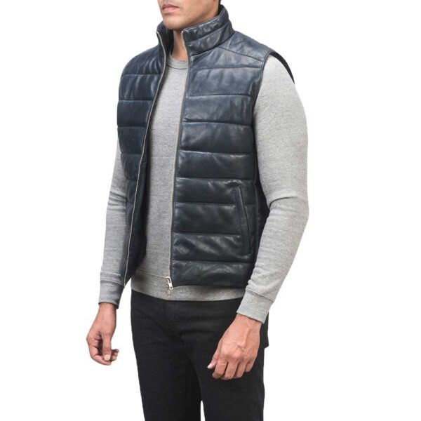 Leather Puffer Vest - Image 3