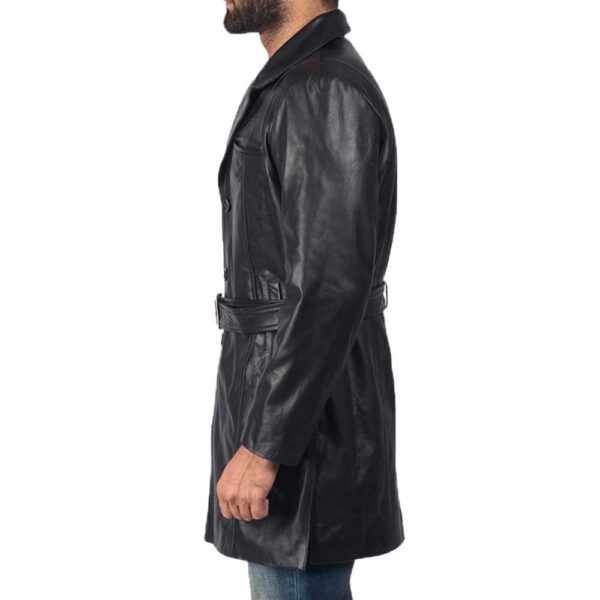 Jordan Black Leather Coat - Image 4