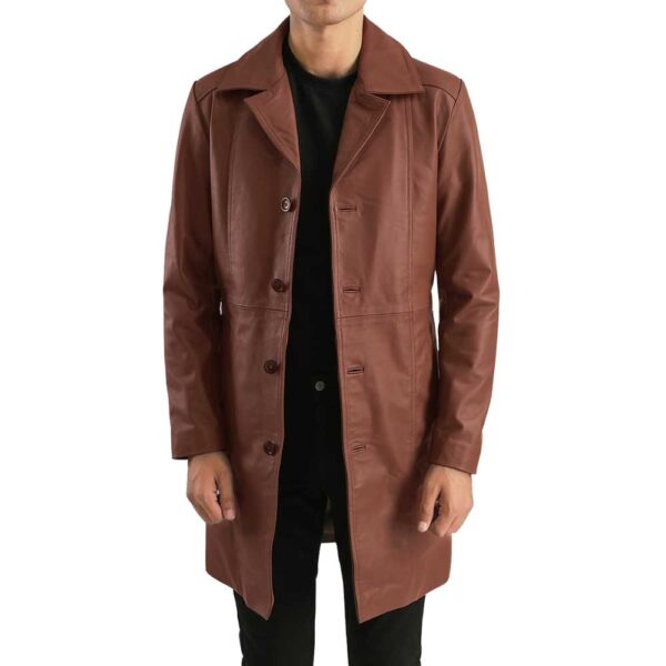 Long Leather Coat - Image 2