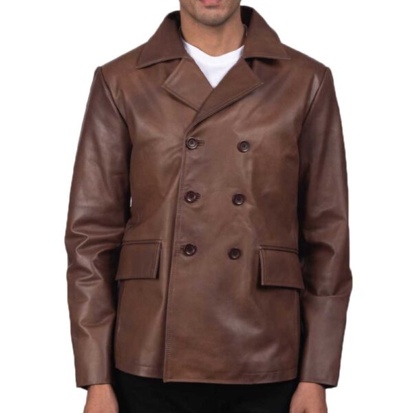 Leather Naval Peacoat