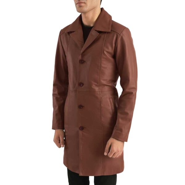 Long Leather Coat - Image 3