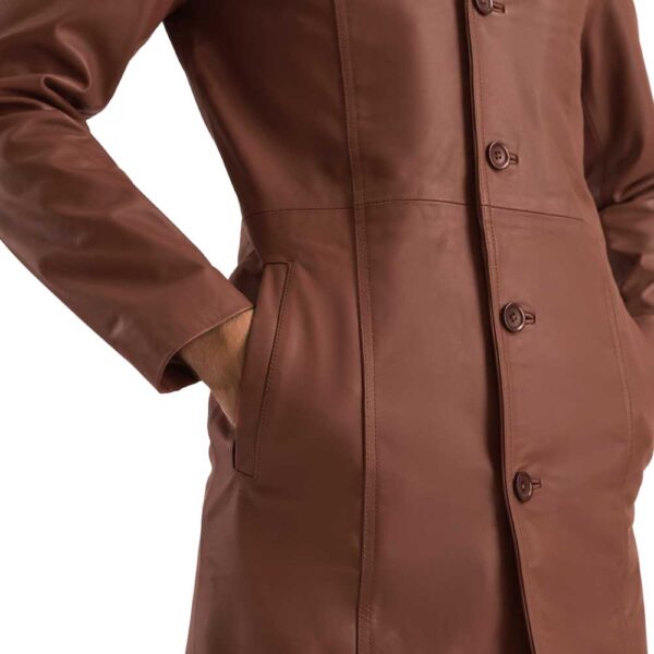 Long Leather Coat - Image 5