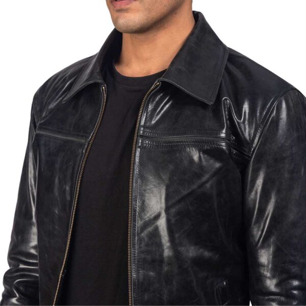 Leather Jacket with Collar - Image 5