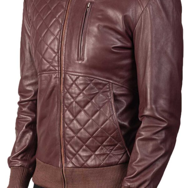 Bomber Leather Jacket - Image 3