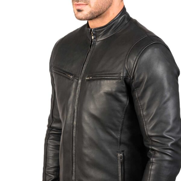 Ionic Black Leather Jacket - Image 5